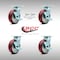 Service Caster 6 Inch SS Poly on Aluminum Caster Set with Roller Bearings 4 Brake 2 Swivel Lock SCC-SS30S620-PAR-TLB-BSL-2-TLB-2 - alternate 3